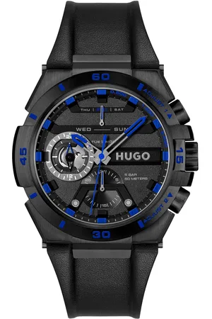 HUGO BOSS Reloj chapado en con correa de piel