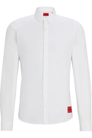 HUGO BOSS Camisa extra slim fit de algodón elástico con cepillado suavísimo