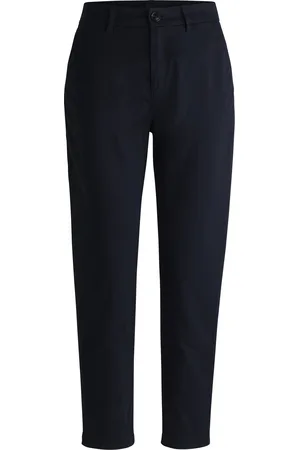 HUGO BOSS Pantalones regular fit de raso de algodón elástico