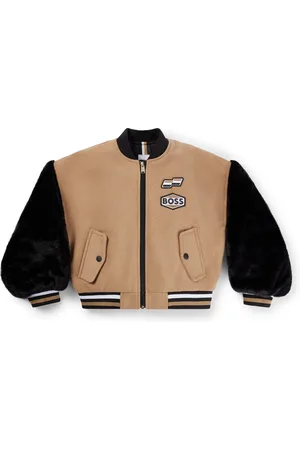 HUGO BOSS Cazadora bomber para niños con parches de la marca
