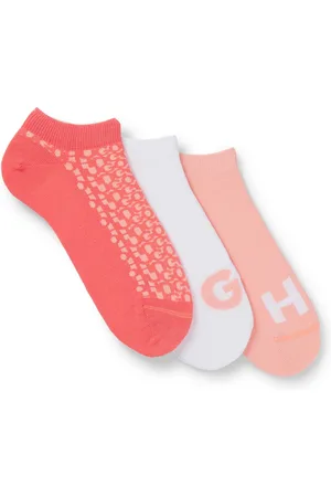 HUGO BOSS Paquete de tres pares de calcetines tobilleros de algodón