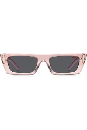 HUGO BOSS Gafas de sol de acetato rosa con monograma en 3D