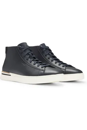 HUGO BOSS Deportivas de caña alta de piel con raya de la marca
