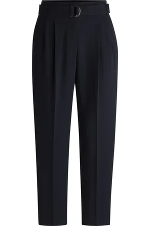 HUGO BOSS Pantalones tobilleros regular fit en crepé resistente a las arrugas