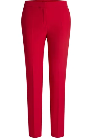 HUGO BOSS Pantalones slim fit de tejido elástico con remache de logo