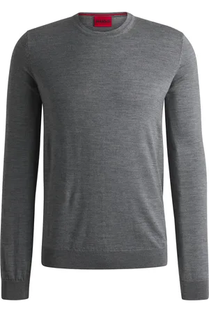 HUGO BOSS Jersey de lana virgen con logo bordado