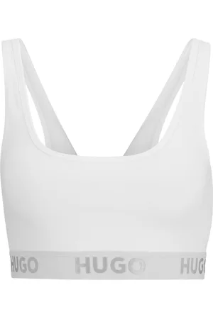 HUGO BOSS Bralette de algodón elástico con logos en la cinta