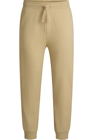 HUGO BOSS Pantalones de chándal en felpa de algodón con logo estampado