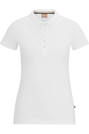 HUGO BOSS Polo de piqué de algodón con detalle de logo