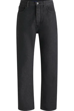 HUGO BOSS Jeans baggy fit de denim negro lavado a la piedra