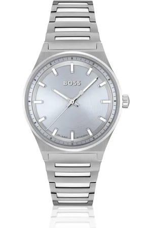 HUGO BOSS Reloj con pulsera de eslabones y esfera en tono plateado