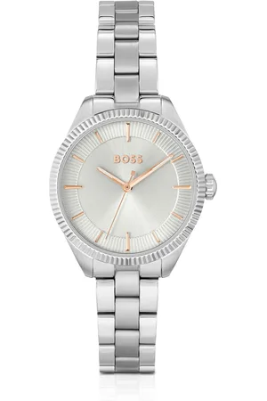 HUGO BOSS Reloj de tono plateado con pulsera de eslabones