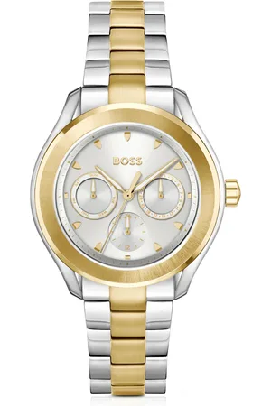 HUGO BOSS Reloj de acero dorado y plateado con pulsera de eslabones