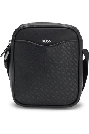 HUGO BOSS Bolso mensajero con bolsillo delantero estampado con monograma
