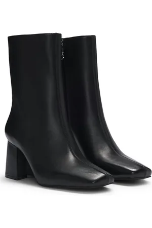 HUGO BOSS Botines de cuero con tacón de bloque