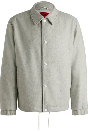 HUGO BOSS Chaqueta acolchada regular fit de estilo deportivo de mezcla de lana