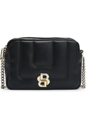 HUGO BOSS Bolso cruzado guateado con monograma Double B metálico