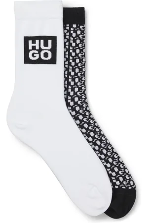HUGO BOSS Paquete de dos pares de calcetines de largo normal en mezcla de algodón