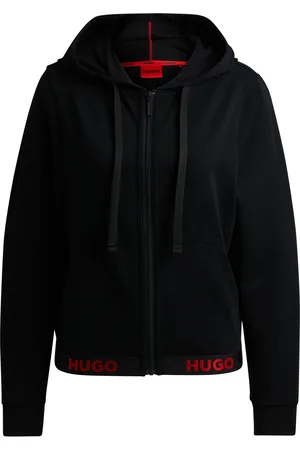 HUGO BOSS Sudadera con capucha relaxed fit con logo en la cintura