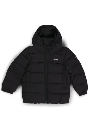 HUGO BOSS Chaqueta acolchada para niños con capucha y detalles de logos
