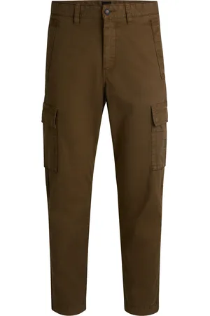 HUGO BOSS Pantalones cargo de sarga de algodón elástico