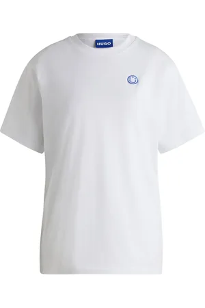 HUGO BOSS Camiseta de punto de algodón con insignia de logo