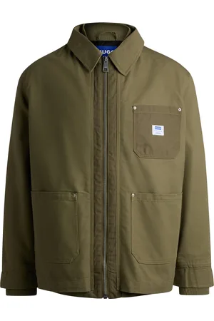 HUGO BOSS Chaqueta acolchada relaxed fit en algodón con ribetes de canalé
