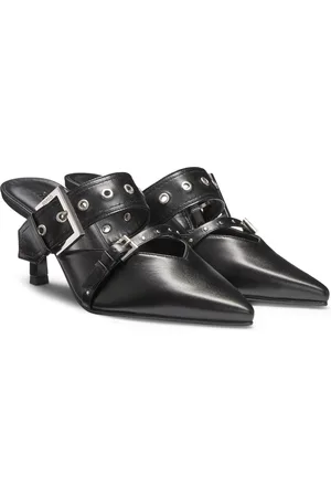 HUGO BOSS Mules de piel de napa con dos correas con hebilla