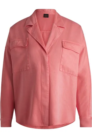 HUGO BOSS Blusa regular fit de lona suave con bolsillos en el pecho