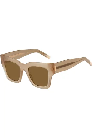 HUGO BOSS Gafas de sol de bioacetato en tono opalino con herrajes de la marca