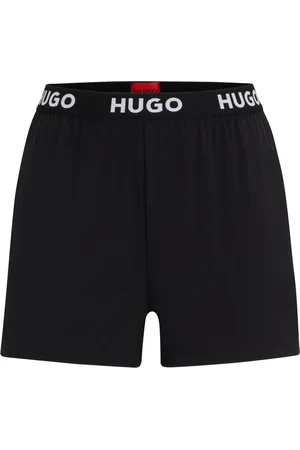 HUGO BOSS Shorts de pijama en punto elástico con logo en la cintura