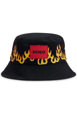 HUGO BOSS Gorro de pescador para niños en lona de algodón con ilustración de llamas