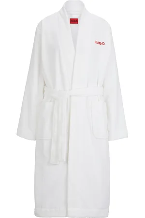 HUGO BOSS Batín de felpa de algodón con logo bordado