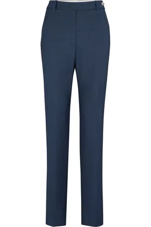 HUGO BOSS Pantalones relaxed fit en sarga de lana virgen con efecto denim