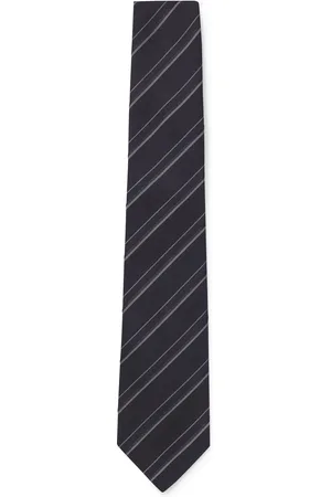HUGO BOSS Corbata de jacquard de seda italiana y algodón a rayas en diagonal