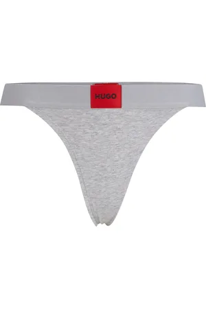 HUGO BOSS Tanga de algodón elástico con logos en la cintura