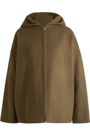 HUGO BOSS Abrigo con capucha de mezcla de lana de doble cara