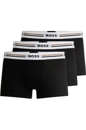 HUGO BOSS Paquete de tres calzoncillos elásticos con rayas características