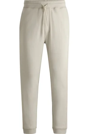 HUGO BOSS Pantalones de chándal en felpa de algodón con parche de logo