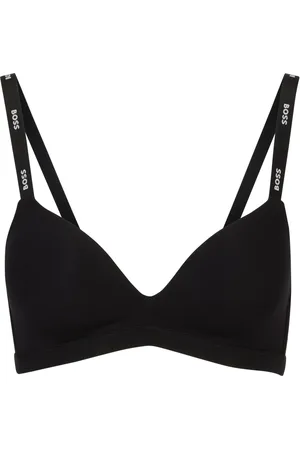 HUGO BOSS Sujetador triangular de punto elástico con logos en las tiras