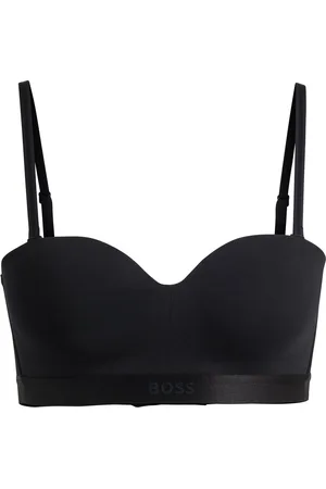 HUGO BOSS Sujetador de algodón con cinta de la marca y tirantes desmontables