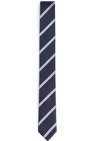 HUGO BOSS Corbata de jacquard de seda con rayas en diagonal