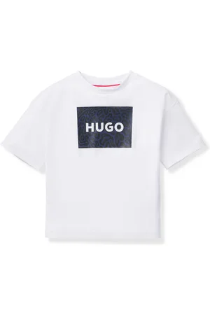 HUGO BOSS Camiseta para niños en algodón con logo cuadrado en estampado animal