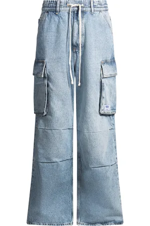 HUGO BOSS Jeans loose fit en denim azul lavado a la piedra