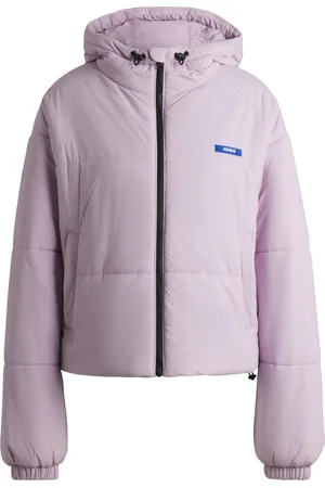 HUGO BOSS Chaqueta acolchada repelente al agua con etiqueta con logo azul