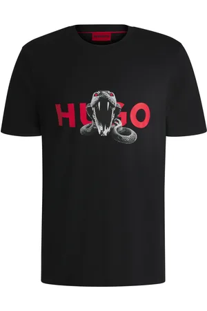 HUGO BOSS Camiseta oversize fit de algodón con gráfico de animal
