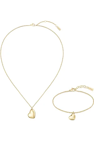 HUGO BOSS Collar y pulsera con colgante de corazón en caja de regalo
