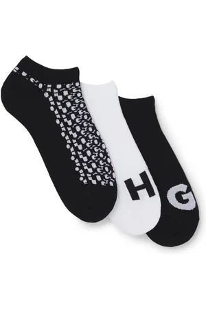 HUGO BOSS Paquete de tres pares de calcetines tobilleros de algodón