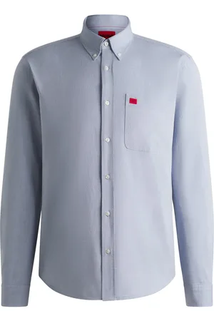 HUGO BOSS Camisa slim fit abotonada en algodón Oxford lavado