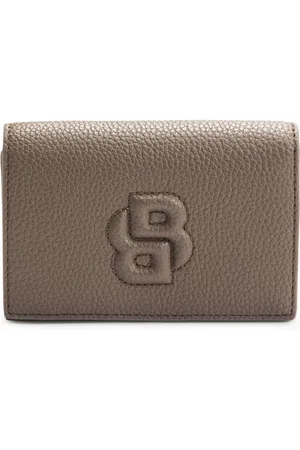 HUGO BOSS Cartera pequeña granulada con monograma Double B